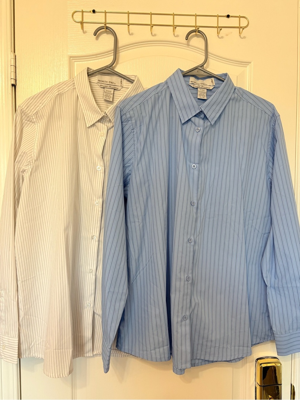 Women’s Stripe Dress Shirt - Light Blue and White
